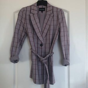 BRAND NEW. Frank & Oak plaid long blazer